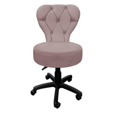 Imagem de Cadeira Mocho SOFT Escritório Estética Veludo - SOFA STORE, Veludo Ros