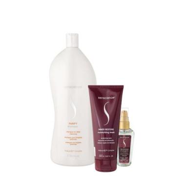 Imagem de Kit Senscience Purify Shampoo Inner Restore Máscara e True Hue Óleo (3