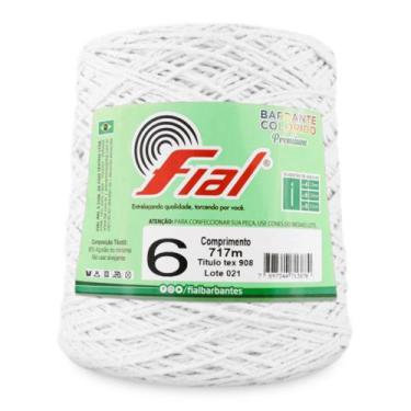 Imagem de Barbante Colorido Fial Nº6 717m, 03 Branco