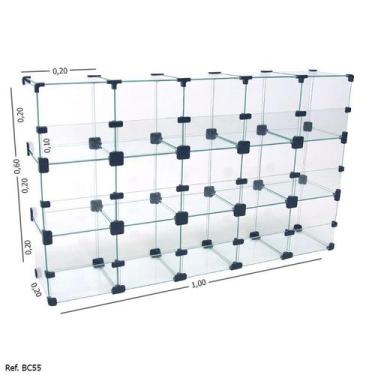 Imagem de Baleiro Expositor Modulado Em Vidro - 1,00 X 0,60 X 0,20 - Balcãonet