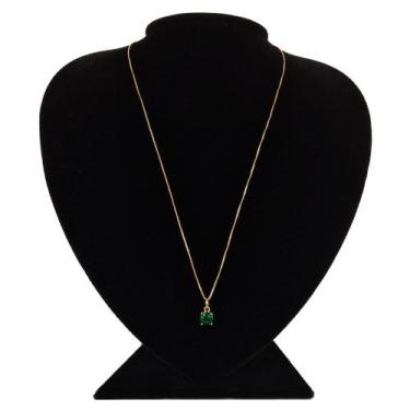 Imagem de Colar Banhado Ouro 18 Elo Veneziano Zirconia Verde Esmeralda - Ponte V