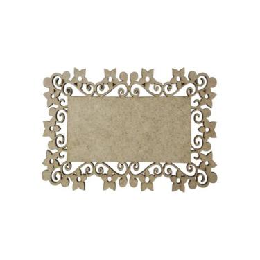 Imagem de Placa Mdf Cru Artesanato Design Arabesco Flores 35Cm - Doce Arte Em Ma