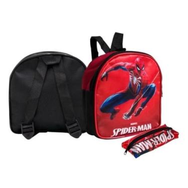 Imagem de Kit Estojo E Lancheira Escolar Infantil Spider Menino - sem marcar