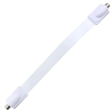 Imagem de CHENJIN F Head Cabo plano coaxial comprimento 26 cm cabo jumper coaxial RG6 muito fino sobre janela sobre parede sobre porta para conectar receptor de TV vigilância por vídeo branco