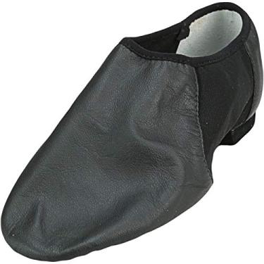 Imagem de Bloch Tênis feminino de jazz de couro Neo-Flex Slip-On Neoprene Slip-On com EVA no antepé e calcanhares, alta durabilidade, ajuste superior, flexibilidade, Step Dancing, Preto, 7 Narrow