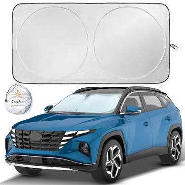 Imagem de EcoNour Para-brisa dianteiro para carro | Protetor de painel de para-brisa para máxima proteção contra raios UV e calor solar | Acessório interior de carro viseira solar para interior refrigerador |