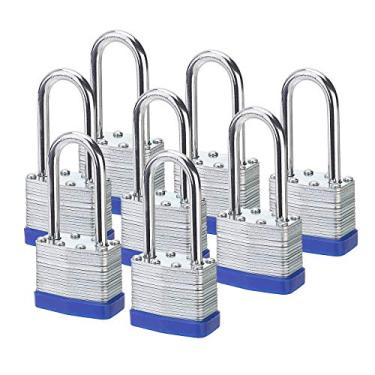 Imagem de Fu Volante Cadeado, cadeados laminados de 40 mm com chave, fechaduras semelhantes com chave, fechaduras de 5 cm de comprimento - pacote com 8