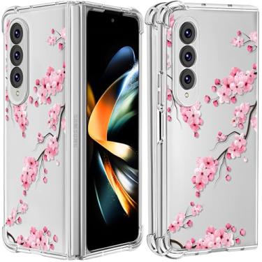 Imagem de Buleens Capa para Samsung Galaxy Z Fold 4 - Capa de proteção fofa de TPU transparente flexível para mulheres e meninas, slim fit, à prova de choque, estética feminina, design feminino para Samsung Z