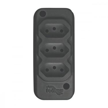 Imagem de Tomada Barra Techna Tripla 2P+T 10A Preto, Preto