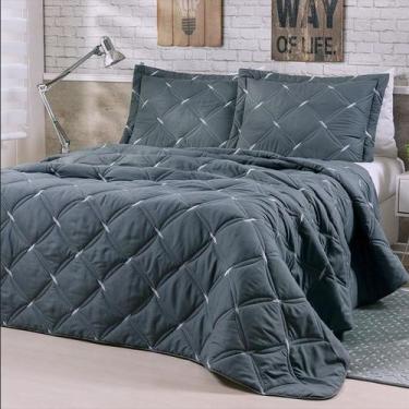 Imagem de Cobre Leito 3 Peças King Bordado Percal 200 Fios Unique - Casa Modelo,