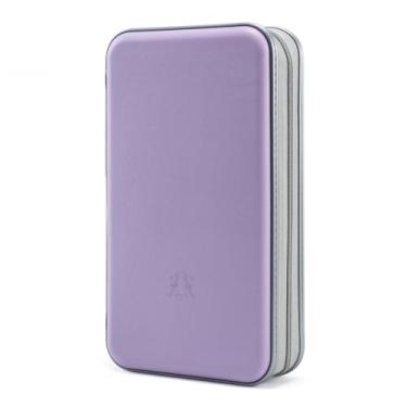 Imagem de Alavisxf Capa para CD, suporte de plástico rígido com capacidade para 96 discos de DVD com zíper – Organizador portátil de CD DVD para carro, casa, viagem (lavanda)