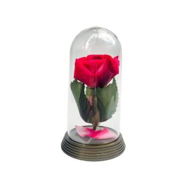 Imagem de Redoma Cúpula A Rosa Encantada A Bela E A Fera /  Base Ouro P Rosa Pin
