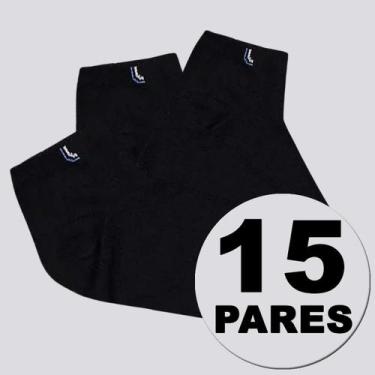 Imagem de Kit Meia Lupo Walk Cano Curto 15 Pares Preta, 33-36