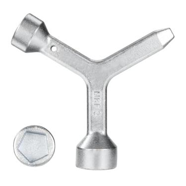 Imagem de MKF2 Chave de caixa de meio-fio, caixa de freio triangular, chave de medidor de água, chave de medidor elétrico, ferramenta de desligamento de chave para tampas de covas de medidores, tampas de caixa