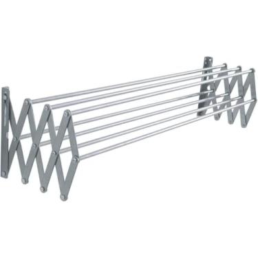 Imagem de Varal de Parede Aluminio Dobrável 50cm 60cm 80cm 100cm 1 metro sanfonado compacto Vários Tamanhos(50)