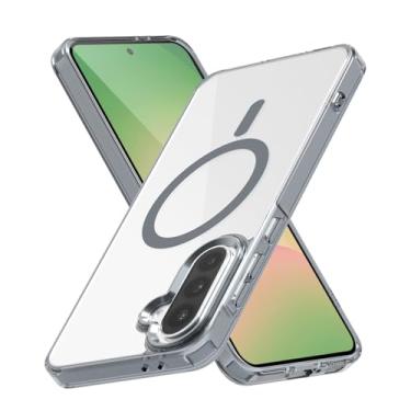 Imagem de Lunivop Capa rígida para Samsung Galaxy A36/Galaxy A56 [compatível com Magsafe] Capa magnética resistente a amarelamento transparente para 17.0 cm 2024 Rugged Best Phone Cases Cinza