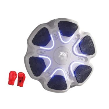 Imagem de Vaveren Música Máquina de boxe parede de parede de alvo Ponte para adultos Crianças de boxe eletrônico Target para treino de karatê, com Luvas Infantis
