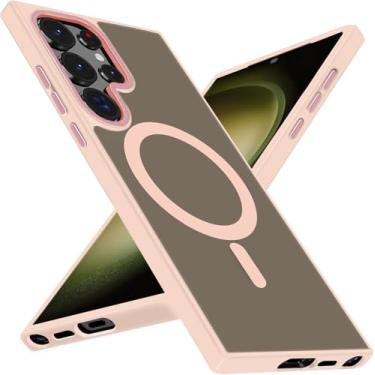 Imagem de Auiaphy Capa para Galaxy S23 Ultra, compatível com Magsafe, proteção de nível militar, capa magnética à prova de choque para Samsung Galaxy S23 Ultra, fosco translúcido de ajuste fino para S23 Ultra