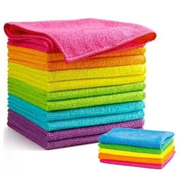 Imagem de Kit Panos Microfibra 10 15 20 Unidades Multiuso Toalha Mágica Carro Reutilizável Flanela Limpa Vidro(20 unidades)