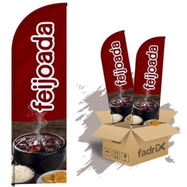 Imagem de Wind Banner Dupla Face 3mt Completo Feijoada Kit C/ 2unds - Fadrix
