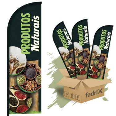 Imagem de Wind Banner Dupla Face 3mt Produtos Naturais Kit C/ 3unds - Fadrix