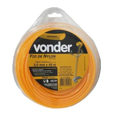 Imagem de Fio De Nylon 3Mm X 50M Redondo Roçadeira Grama Jardim - Vonder