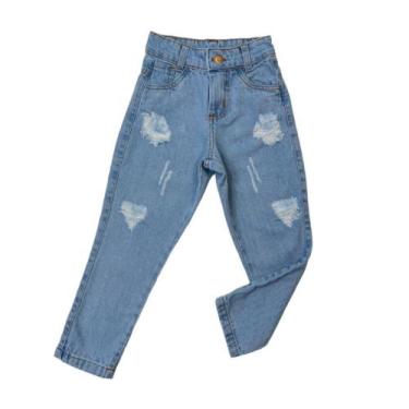 Imagem de Calça Feminina Jeans Infantil Roupa De Blogueirinha Novidade - AK FASH