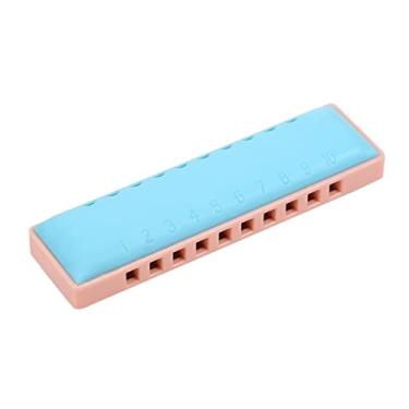 Imagem de Gaita Diatônica, Blues Gaita 10 Buracos Blues Harp Organ Organ Harmonica Resina Instrumento Musical da Concha para Crianças Adultos e Iniciantes (Azul)