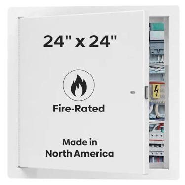 Imagem de Melhor painel de acesso de metal não isolado de 61 cm x 61 cm com flange, porta de acesso de aço laminado a frio calibre 16 em conformidade com LEED, painel de drywall autotravante para paredes,