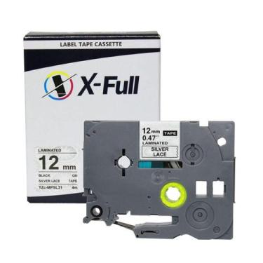 Imagem de Fita rotuladora compatível Brother TZE-MPSL31 12MMx4M Preto/Renda Prat