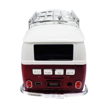 Imagem de Caixa Caixinha Som Portatil Carro Kombi Micro Sd Usb Fm Vermelho