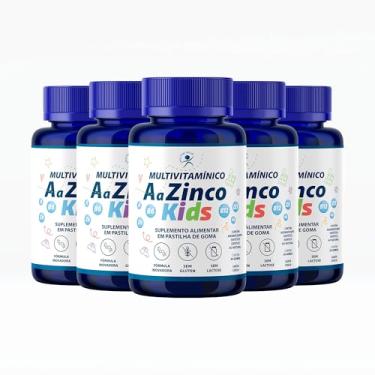 Imagem de NutriAge - Multivitamínico Aa Zinco Kids - 5 Potes - 150 Gomas - Desenvolvimento e Imunidade - Sabor Cereja