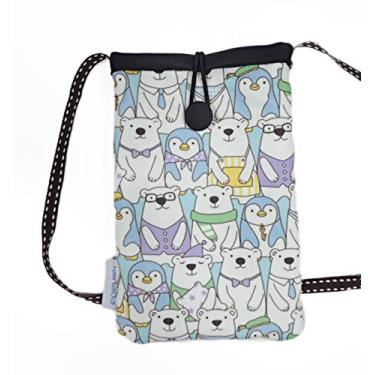 Imagem de Tainada Bolsa transversal transversal para smartphone, à prova de choque, bolsa de viagem para celular para iPhone 15/14, 15/14 Pro, 13 mini, Samsung Galaxy S24+, S23; Google Pixel 8 (urso polar azul)