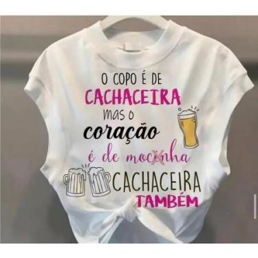 Imagem de Cropped carnaval copo de cachaça coração tbm - loja dinka, P, BRANCO