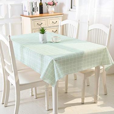 Imagem de Toalha de mesa de plástico PVC retangular quadriculada impressa à prova d'água à prova de óleo mesa de jantar mesa de jantar Colth tapete oleado anti-incrustante