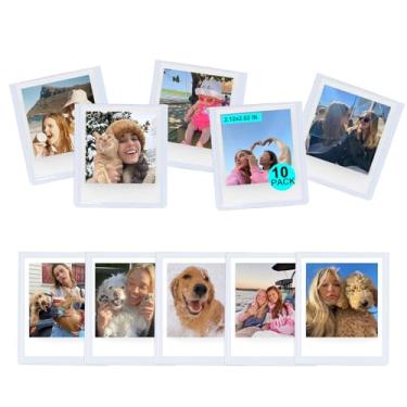 Imagem de wogozan Moldura magnética GO para câmera instantânea Polaroid Go Gen 2/Polaroid Go Mini filmes de 5 x 6 cm, ímãs para geladeira com capa transparente – pacote com 10, branco