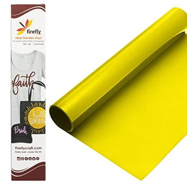 Imagem de Firefly Craft Lençol de vinil de transferência de calor regular | Vinil HTV | Vinil de ferro para Cricut e silhueta | Vinil de prensa térmica para camisetas – 30,48 cm x 50,80 cm, Amarelo, 1 sheet, 1