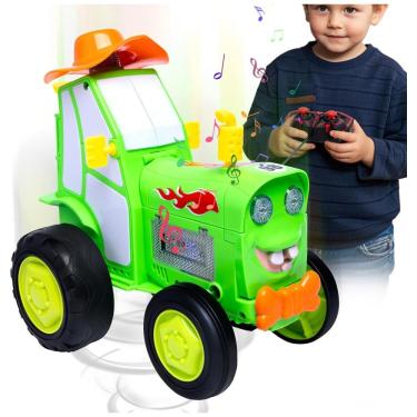 Imagem de Carrinho de Brinquedo Pula-Pula Maluco - Controle Remoto com Luzes e Música, Dinossauro para Crianças, Caminhão RC Escala 1:18,LYYCLFQ