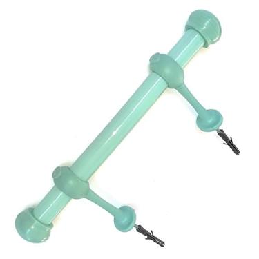 Imagem de Kit Varão 1,15 Metros 19mm Cortina Janela Suporte E Ponteira(VERDE BB)