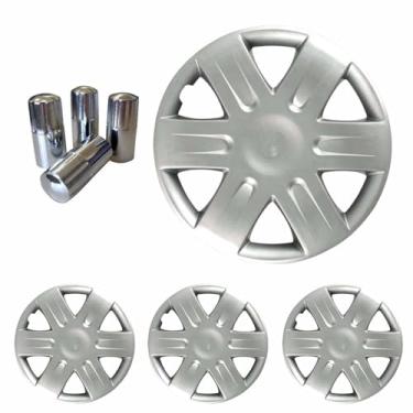 Imagem de Jogo Calota Aro 15 Sandero Logan Scénic 2008 à 2011 + Selo Resinado + Tampa Ventil Cromada