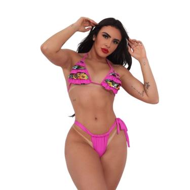 Imagem de Biquíni Cortininha Babadinhos Calcinha Fio Dental