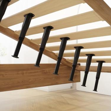 Imagem de Pernas ajustáveis de suporte para moldura de cama/móveis, conjunto de 4 - pernas de substituição universal para moldura de cama/móveis/armário, reforço de ripas, suporte de altura ajustável para Queen