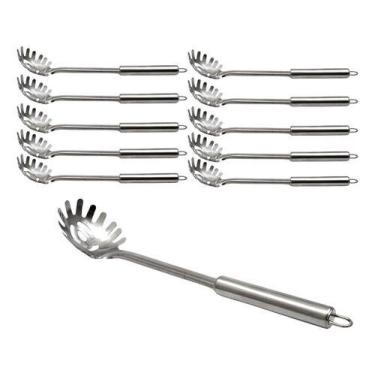 Imagem de 11 Pegadores De Macarrão E Massa Aço Inox 32cm Gourmet Mix