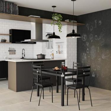 Imagem de Conjunto de Mesa de Cozinha com 4 Lugares Musa Preto - Mobly