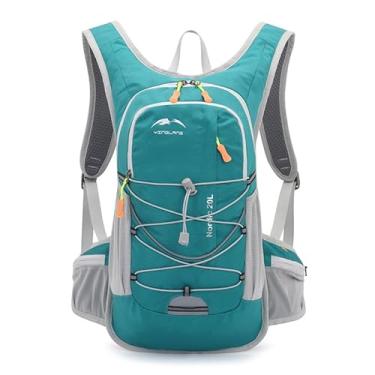 Imagem de Mochila de hidratação para corrida, colete leve para corrida de trilha de 20L, turquesa e cinza, 45A x 26L x 20P polegadas/500