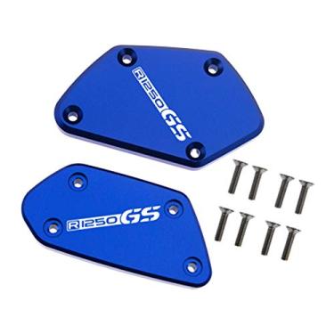Imagem de Acc-Creativity Tampa do reservatório de fluido de freio dianteiro de alumínio para motocicleta, tampa do reservatório do cilindro mestre compatível com BMW R1250GS 18-19 (azul)