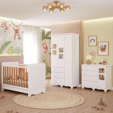 Imagem de Quarto de Bebê Completo com Berço Americano Ben 3 Em 1 Guarda Roupa 3 