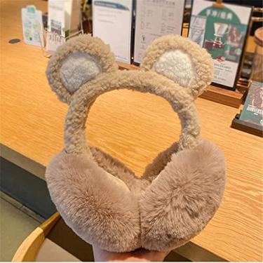 Imagem de Protetores de ouvido modernos femininos quentes, protetores de orelhas, adorável pelúcia esqui capa de orelha inverno quente patinação auricular