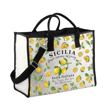 Imagem de Zuo Bao Sicily Lemons And Limoncello Sicilia Island Italy Gift Sicily Tote Bag Lemon Shoulder Bag Travel Lover, Sicilia