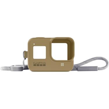 Imagem de Capa Silicone Sleeve + Cordão Lanyard Original para GoPro 8 Black Cor Marrom